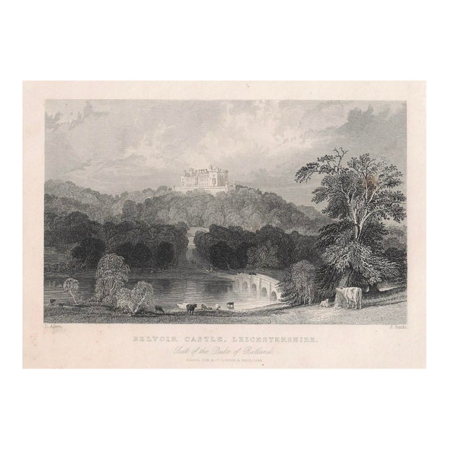 1844 Engraving of Belvoir Castle England For Sale