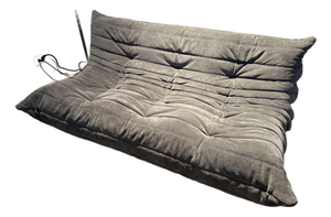 Ligne Roset Togo Sofa – Modern Tufted Lounge Seating in Gray Velvet