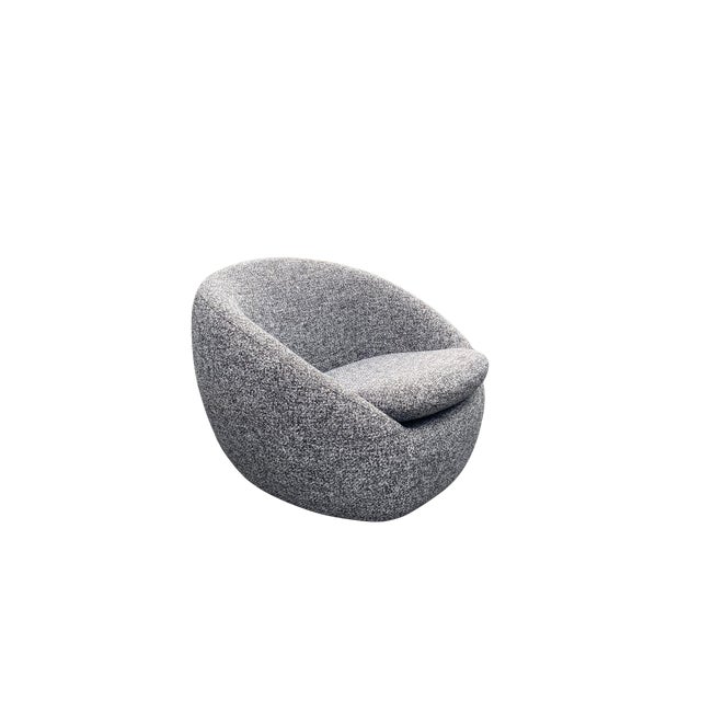 2020s West Elm Cozy Swivel Chair — Performance Bouclé, Grey, Never Used For Sale - Image 5 of 5