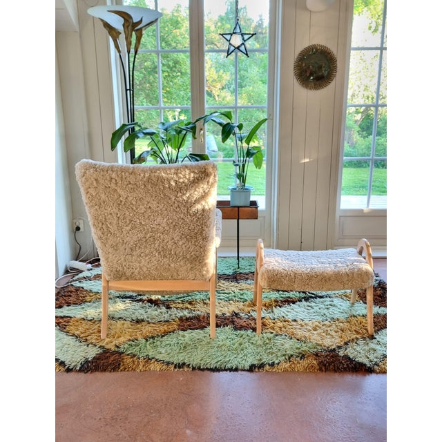 Cream Vintage Benno Lounge Chairs with Ottomans from Ikea, 1970s, Set of 4 For Sale - Image 8 of 9