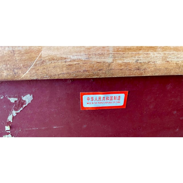 Mid 20th Century Asian Red Brown Sideboard/Cabinet Carved Wood Applied Hardstone Figural For Sale - Image 13 of 15