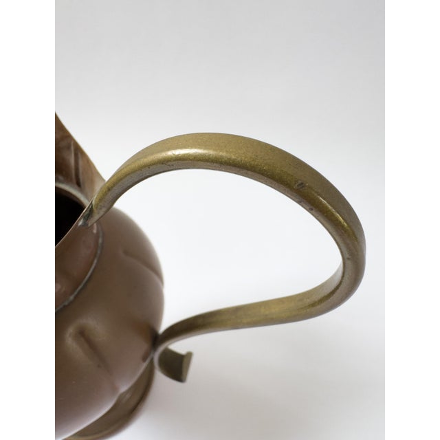 Metal Vintage French Copper Pitcher With Sculptural Brass Handle – Villedieu For Sale - Image 7 of 12