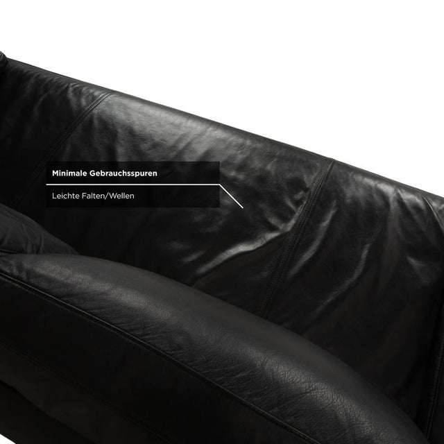 Black Model 6600 2-Seater Sofa in Black Leather from Rolf Benz For Sale - Image 8 of 15