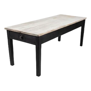19th Century Ebonised Pine Scrub Top Farmhouse Table