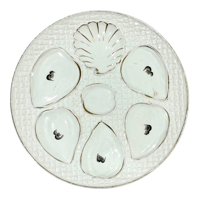 Late 19th Century Cream and Gold Oyster Plate by Franz Anton Mehlem For Sale