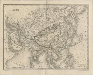 Antique Map of Asia by Balbi, 1847