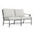 Brown Jordan Venetian Right Arm Loveseat, Textured Pewter frame with Fusion Dove fabric For Sale - Image 12 of 12