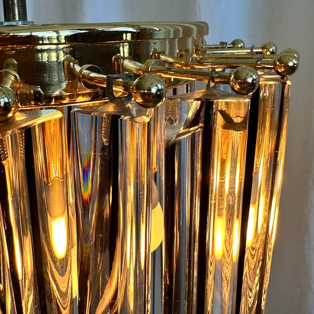 Curved Murano Crystal Glass Ribbon Chandelier attributed to Paolo Venini, 1960s For Sale - Image 10 of 18