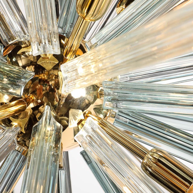Modern Modernist Hand-Blown Murano Smoked Aquamarine Camer Glass Sputnik Chandelier For Sale - Image 3 of 12