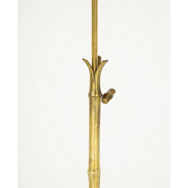 Bronze Faux Bamboo Tripod Floor Lamp by Maison Baguès, France, 1960s For Sale In New York - Image 6 of 12