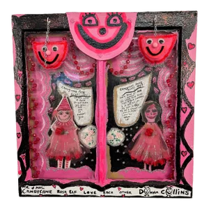 Dawn Collins Shadowbox Mixed Media Painting Outsider Art