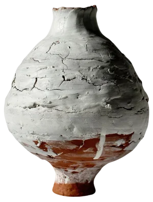No 6 Terracotta Moon Jar by Elena Vasilantonaki