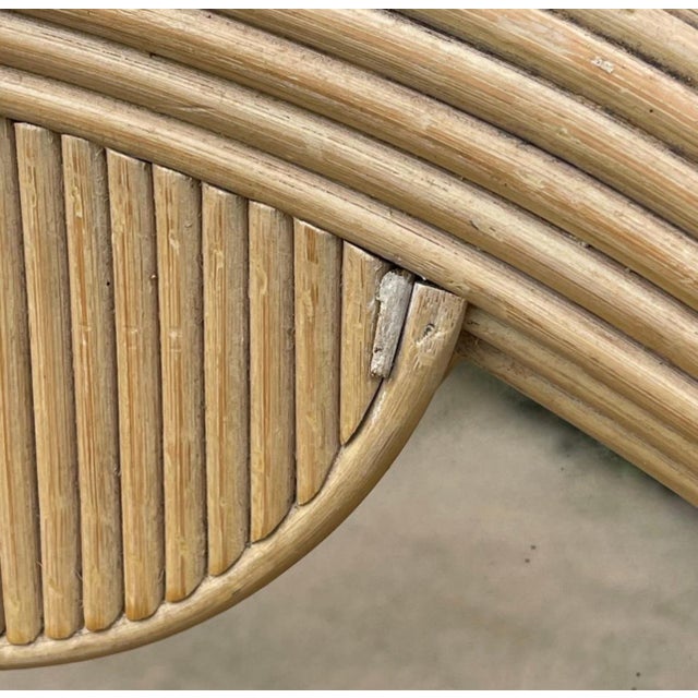 Tan 1980s Coastal Deco Revival Pencil Reed Wall Mirror For Sale - Image 8 of 9
