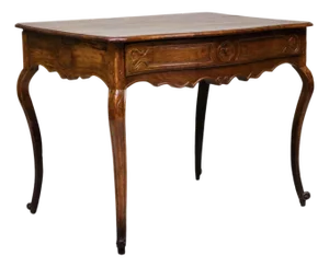 French Provincial Louis XV Period Carved Walnut Writing Table or Side Table