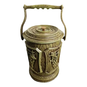 Vintage Faux Bois Wood Green Grain Grape Design Ice Bucket