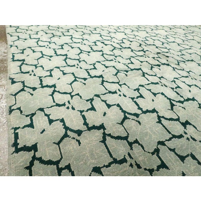 Mid 20th Century Galerie Shabab Collection Mid-20th Century Turkish Art Deco Style Accent Carpet For Sale - Image 5 of 10