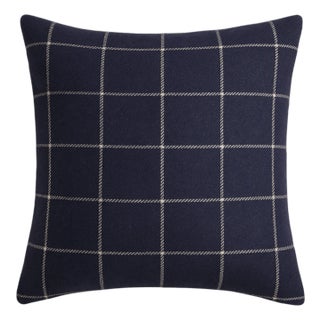 Bancroft Wool Pillow Cover in Navy, 20x20 Pillow For Sale