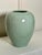 Chinoiserie Asian Celadon Green Embossed Porcelain Vase, Grapes & Grapevine For Sale - Image 3 of 9