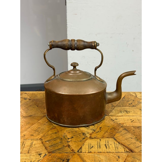 19th Century Cooper Kettle With Wooden Handle For Sale - Image 4 of 12