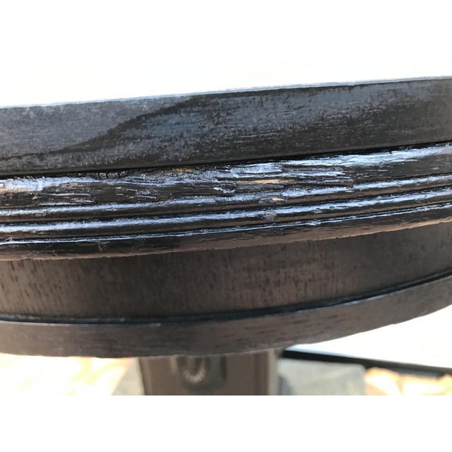 Black Round Brass Embossed Sheet Table & Chairs, 1920s, Set of 4 For Sale - Image 15 of 18