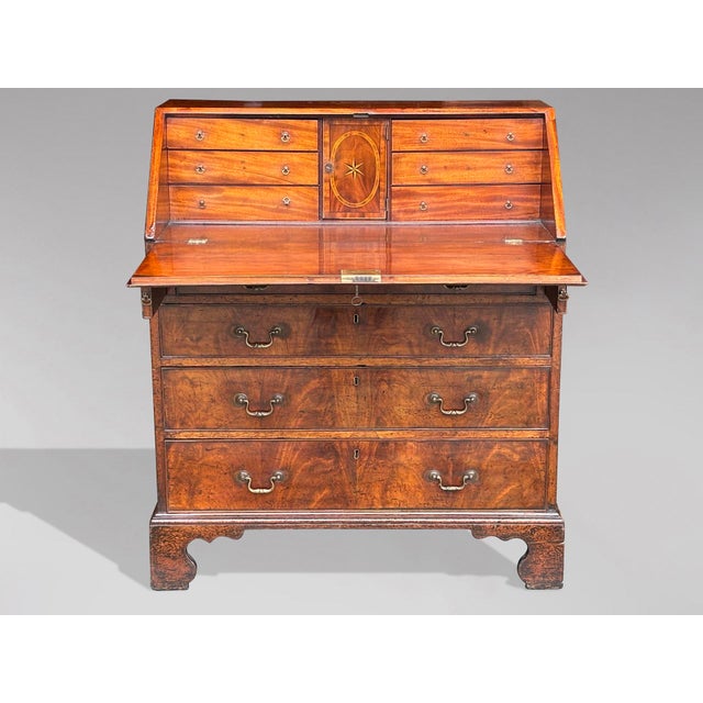 Late 18th Century Antique George III Mahogany Secretaire, 1790 For Sale - Image 5 of 13