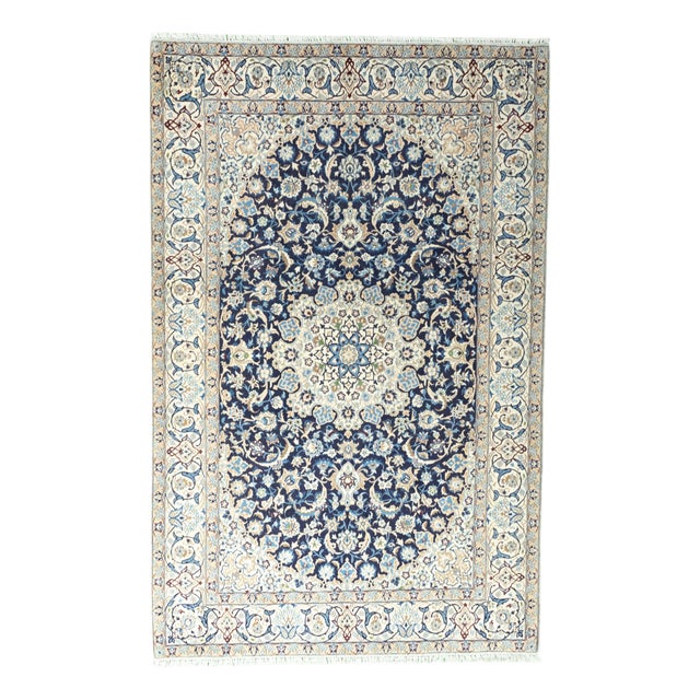Hand-Knotted Nain 9la Oriental Rug For Sale