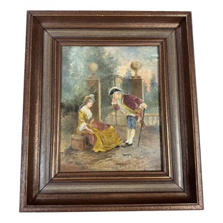 Unknown, Gallant Scene, 1800s, Oil on Panel, Framed For Sale