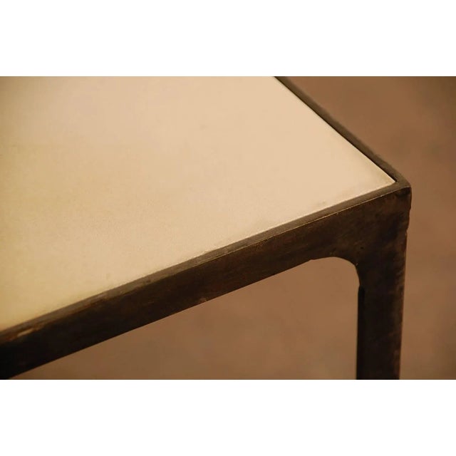 Contemporary Design Frères 'Esquisse' Parchment and Wrought Iron Side Tables - a Pair For Sale In Los Angeles - Image 6 of 8