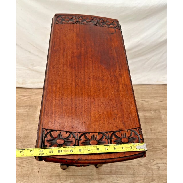 Antique Oval Gate Leg Kitchen Table Drop Side Leaf Carved Mahogany Barley Twist For Sale - Image 11 of 13