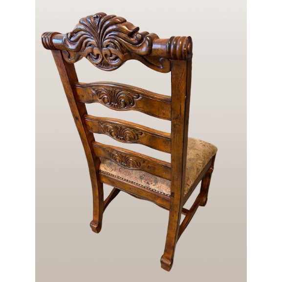 Brown 1970s The Dualist Atelier: Grand Partners Office Suite With Matching Queen Anne Writing Desks & Sculptural Mediterranean Carved Chairs For Sale - Image 8 of 13