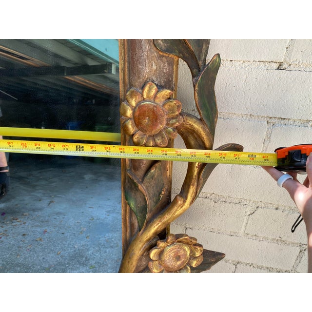 Brown Vintage Italian Sunflower Mirror For Sale - Image 8 of 16