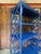 Vintage Chinoiserie Chippendale Style Blue Rattan Bookcase Etagere - Newly Painted For Sale - Image 6 of 11