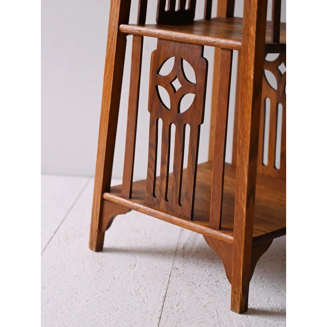 Brown Scandinavian Jugendstil Oak Flower Stand, 1890s For Sale - Image 8 of 11