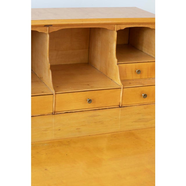 Wood Scandinavian Secretary Desk in Golden Birch For Sale - Image 7 of 13