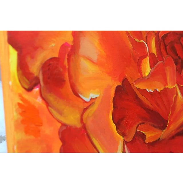 "Begonia Flowers" Contemporary Botanical Still Life Mixed-Media Painting by Natalia Bessonova For Sale - Image 4 of 5