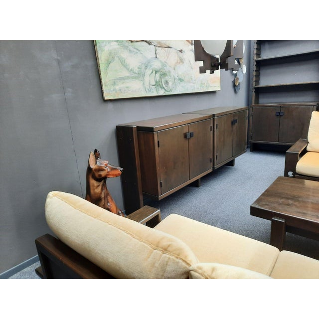 Brown Brutalist Living Room Set Model St. Moritzby Klaus Rausch, 1960s, Set of 7 For Sale - Image 8 of 18