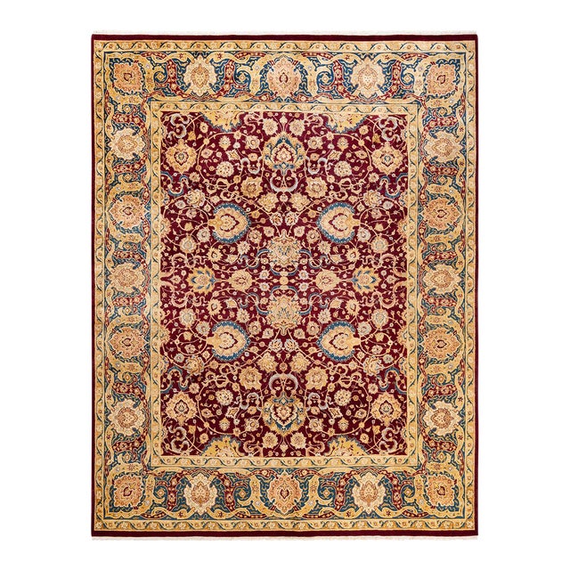 Mogul, One-of-a-Kind Hand-Knotted Area Rug in Red, 8' 1" x 10' 5" For Sale