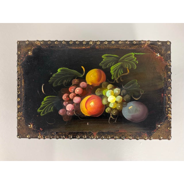Vintage Hand-Painted Nesting Still Life Storage Boxes – Set of Five For Sale - Image 9 of 12