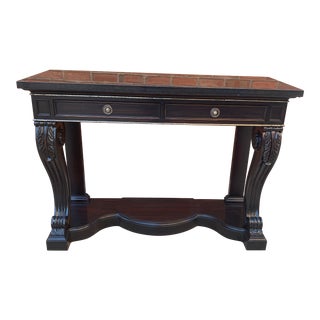 Ralph Lauren Clivedon Macassar and Marble Console Table For Sale