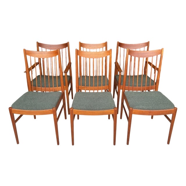 Vintage Danish Dining Chairs in Teak by Arne Vodder for Sibast, 1960, Set of 6 For Sale