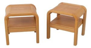 Danish Bedside Tables in Beech by Villy Nørgaard, 1980s, Set of 2