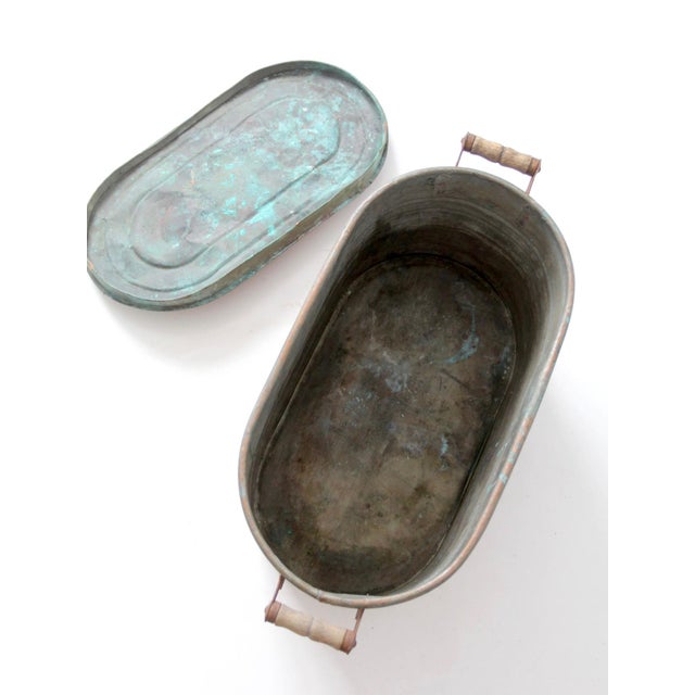 Antique Copper Wash Boiler With Lid For Sale - Image 13 of 17