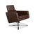 Pavo Leather Chrome Armchair Set in Brown with Manual Reclining Function from FSM, Set of 2 For Sale - Image 5 of 18