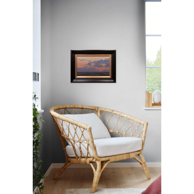 Blue Held in Stillness Study by Michael Magrin | Oil on Mounted Linen Sunset Landscape For Sale - Image 8 of 14