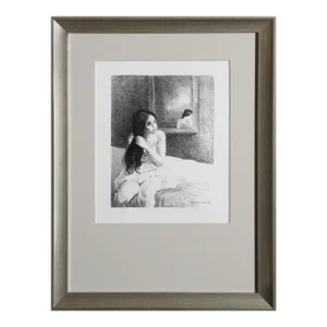 Girl on Bed, Raphael Soyer Lithograph, Signed in the Plate