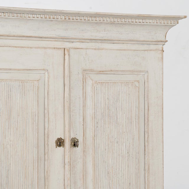 White Early 19th Century Swedish Gustavian White Painted Cabinet For Sale - Image 8 of 18