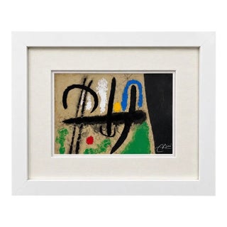 Joan Miro Cartones 1965 Original Color Lithograph Hand Signed Mourlot Paris, Coa 1965 For Sale