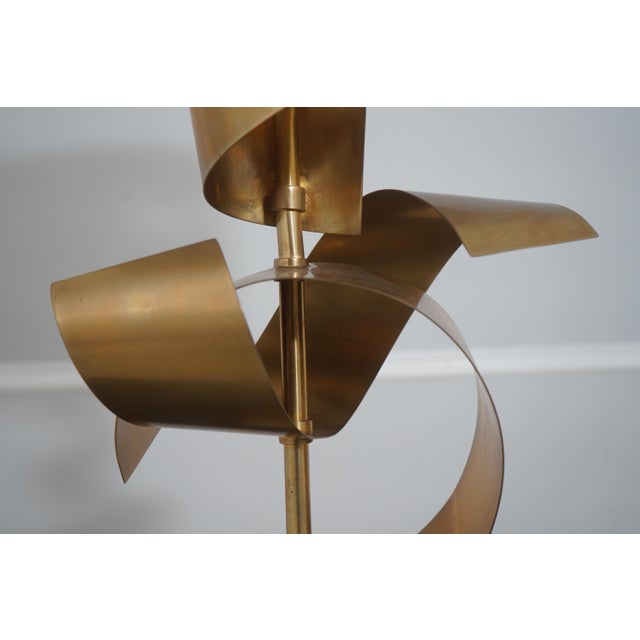1990s John Richard Modern Brass Sculpture Lamp With Granite Base For Sale - Image 4 of 11