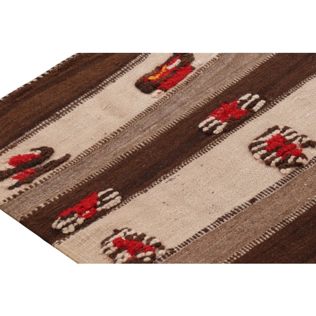Vintage Moroccan Kilim Rug With Beige-Brown Stripes, From Rug & Kilim For Sale In New York - Image 6 of 7