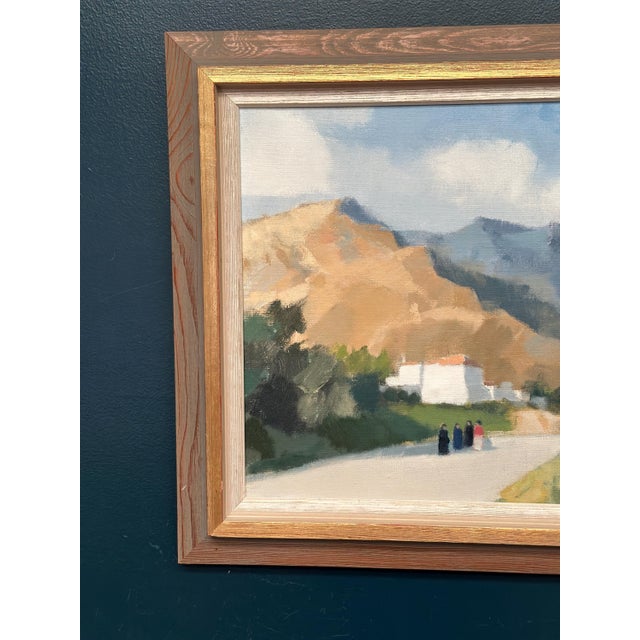 Original Swedish Oil on Canvas – “Greek Landscape” by Stig Wernheden – Signed – Vintage & Framed – 62 × 50 cm (24.4" ×...